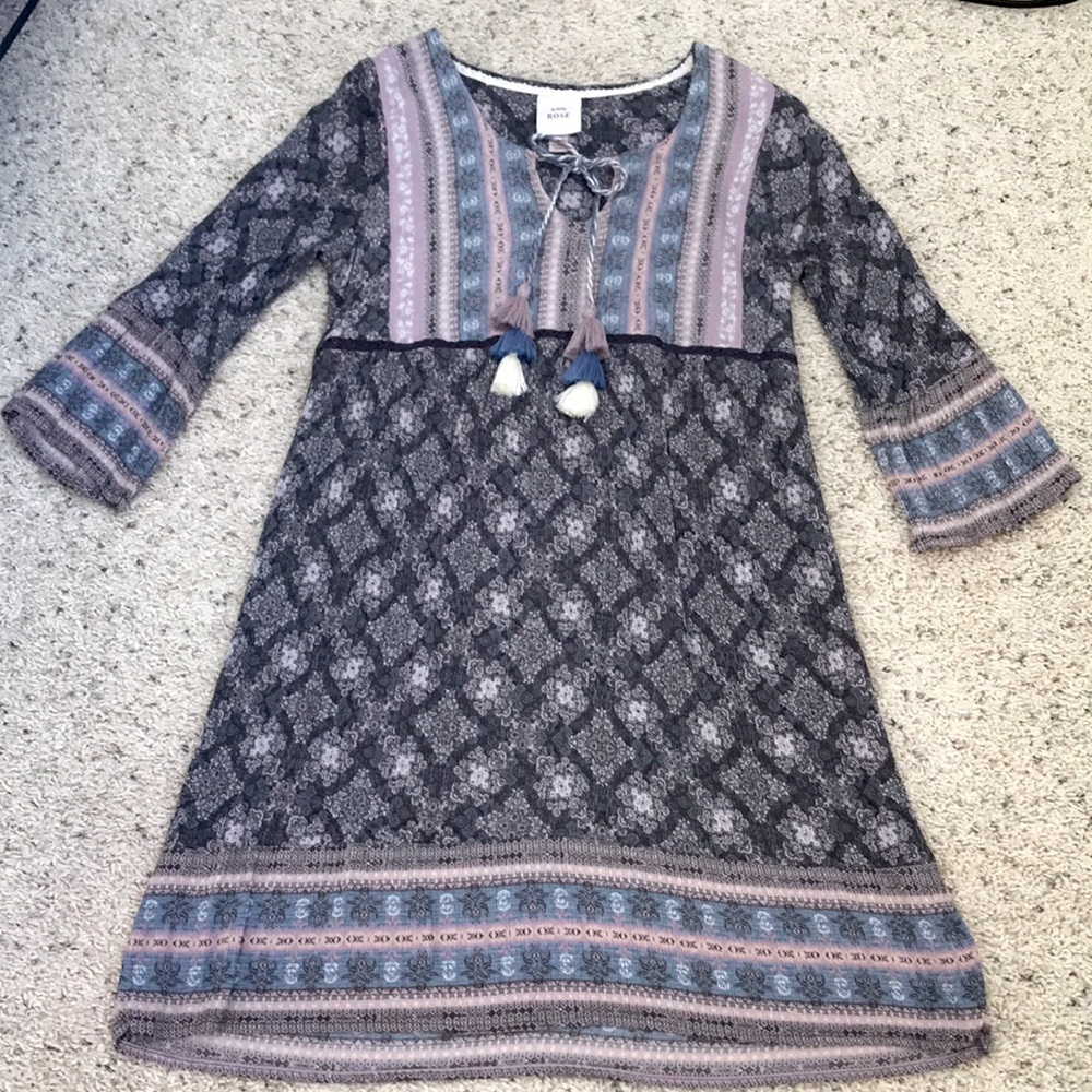 Long Sleeve Tassel Dress